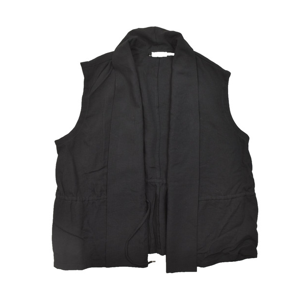 Calvin Klein Black Women's Plus Size 1X Vest W/Drawstring Waist Open Front - Picture 1 of 8